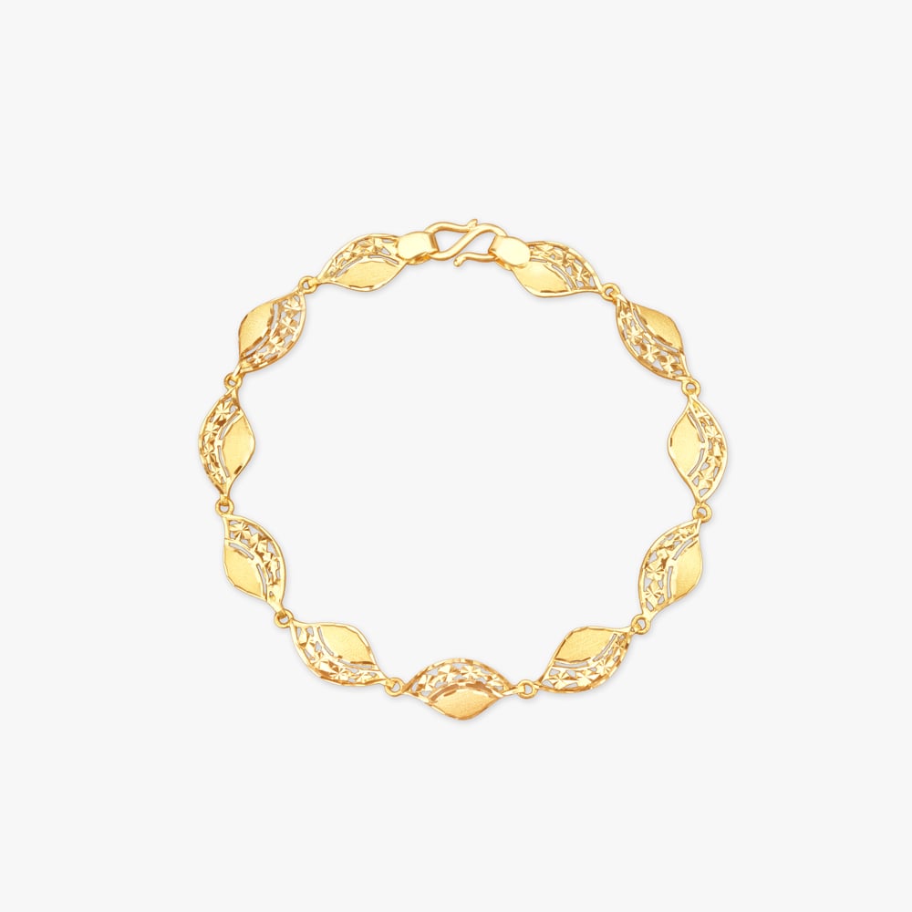 Woven Leaf Gold Bracelet,,hi-res image number null