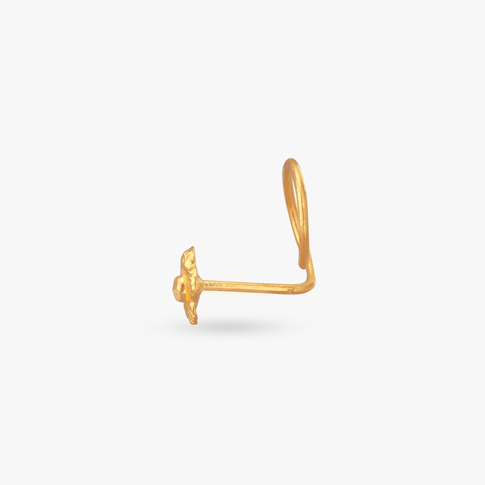 Floral Charm Gold Nose Pin,,hi-res image number null