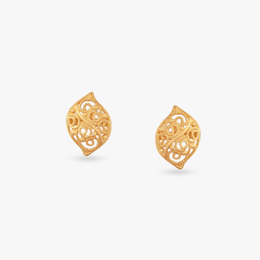 

Tiny Swirl Gold Stud Earrings for Kids