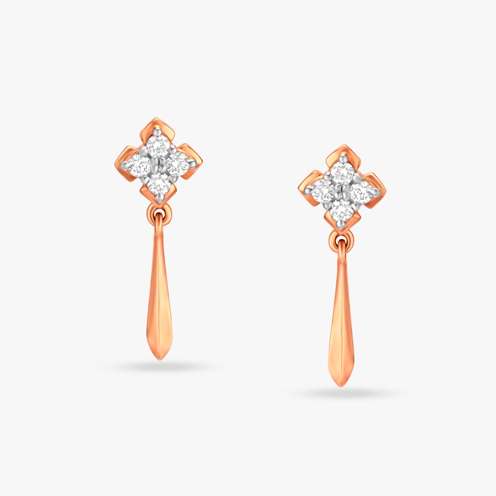 Charming Flowers Diamond Drop Earrings