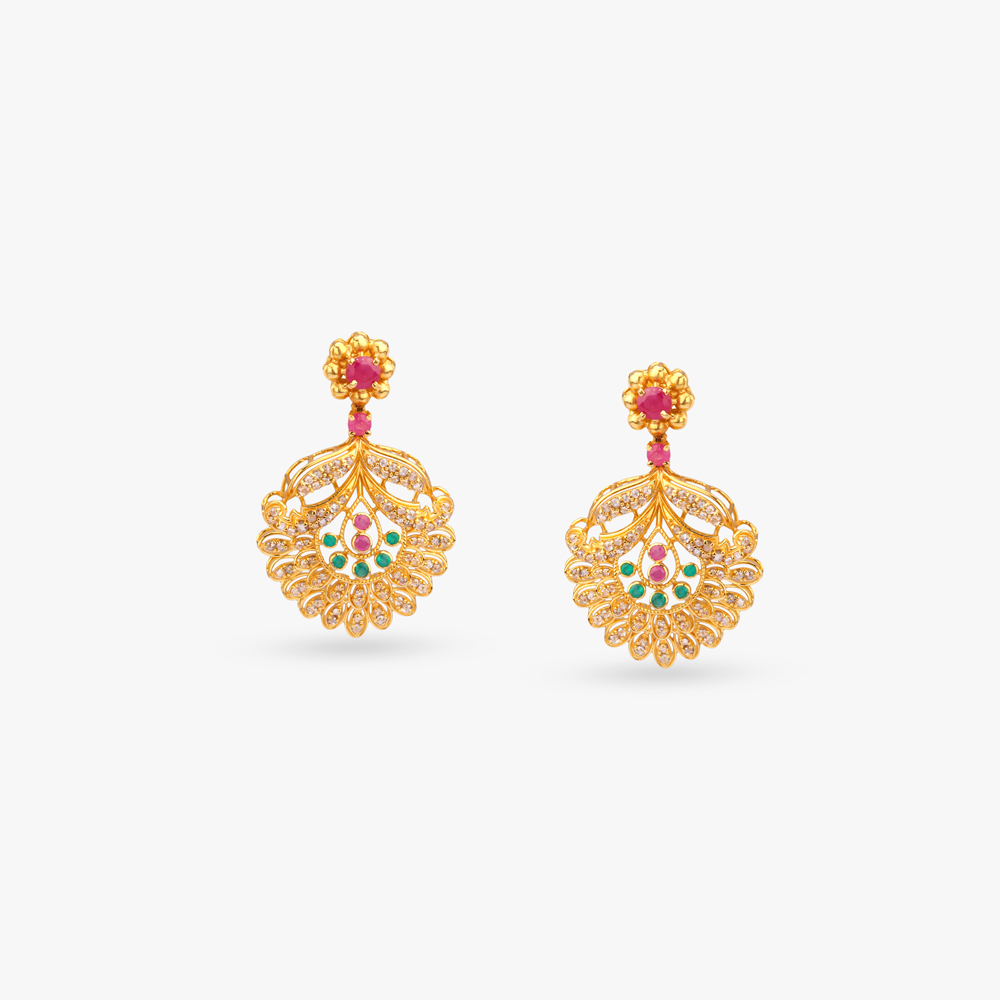 Feather Fan Gold Necklace Set,,hi-res image number null