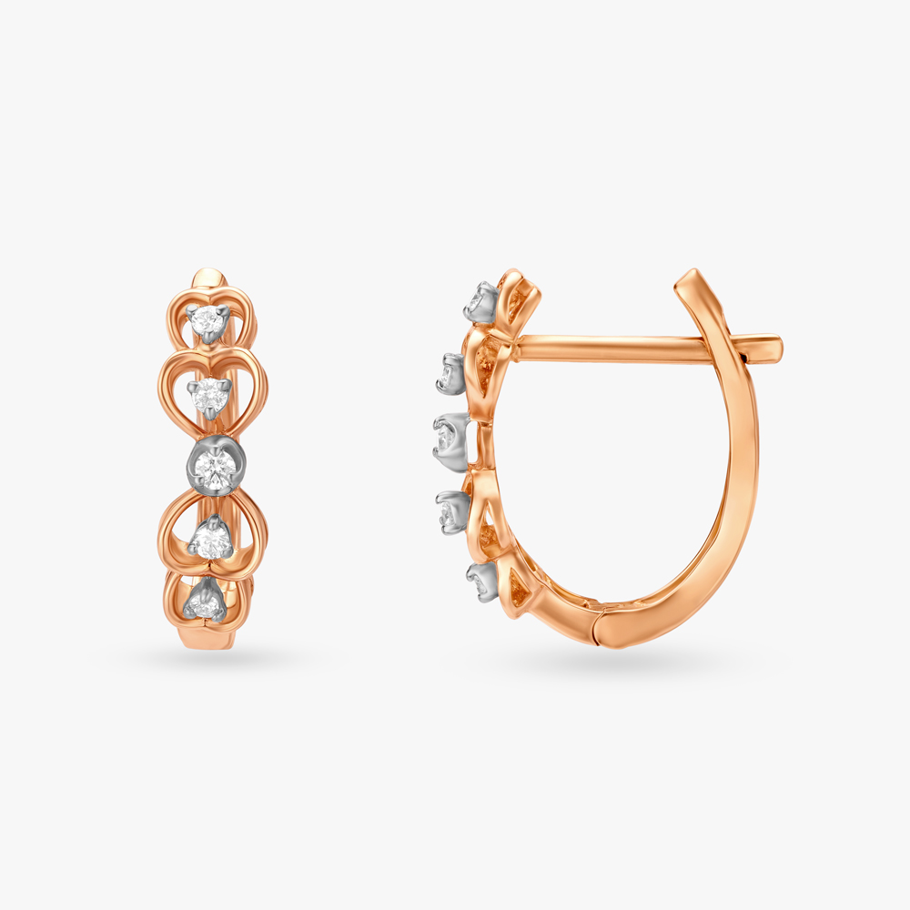 Embrace Hearts Diamond Hoop Earrings,,hi-res image number null