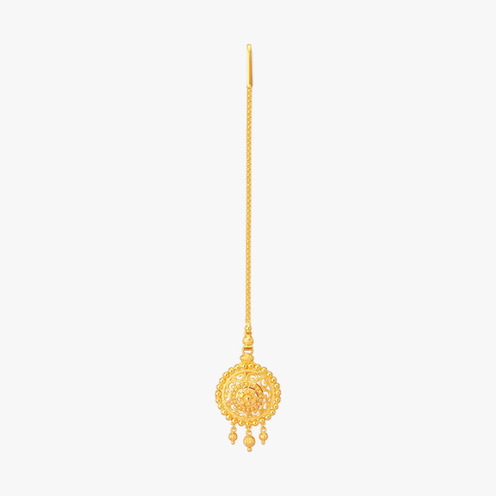Celestial Swirls Gold Maang Tikka,,hi-res image number null
