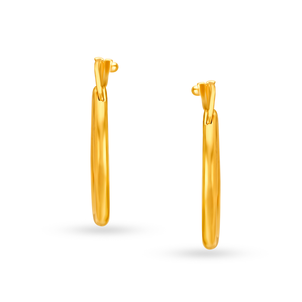 Timeless 22 Karat Yellow Gold Hoop Earrings,,hi-res image number null