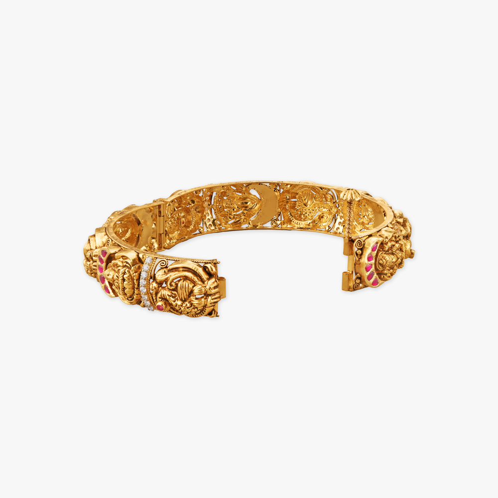 Heritage Emblem Gold Bangles,,hi-res image number null