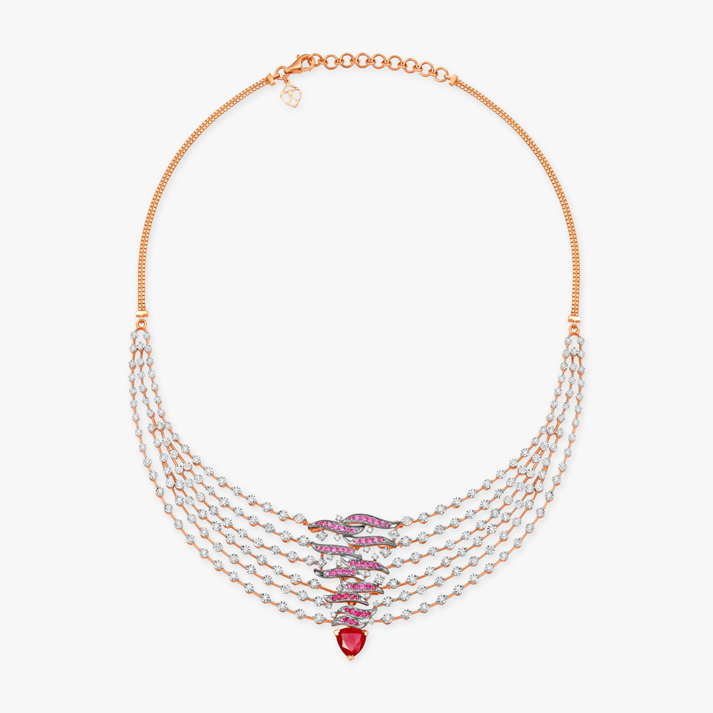 Dazzling Soirees Diamond and Ruby Necklace Set,,hi-res image number null