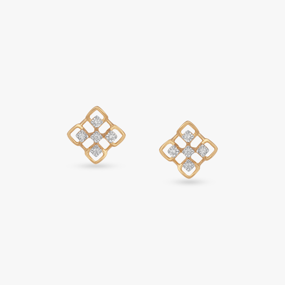 

Lattice Bloom Diamond Stud Earrings