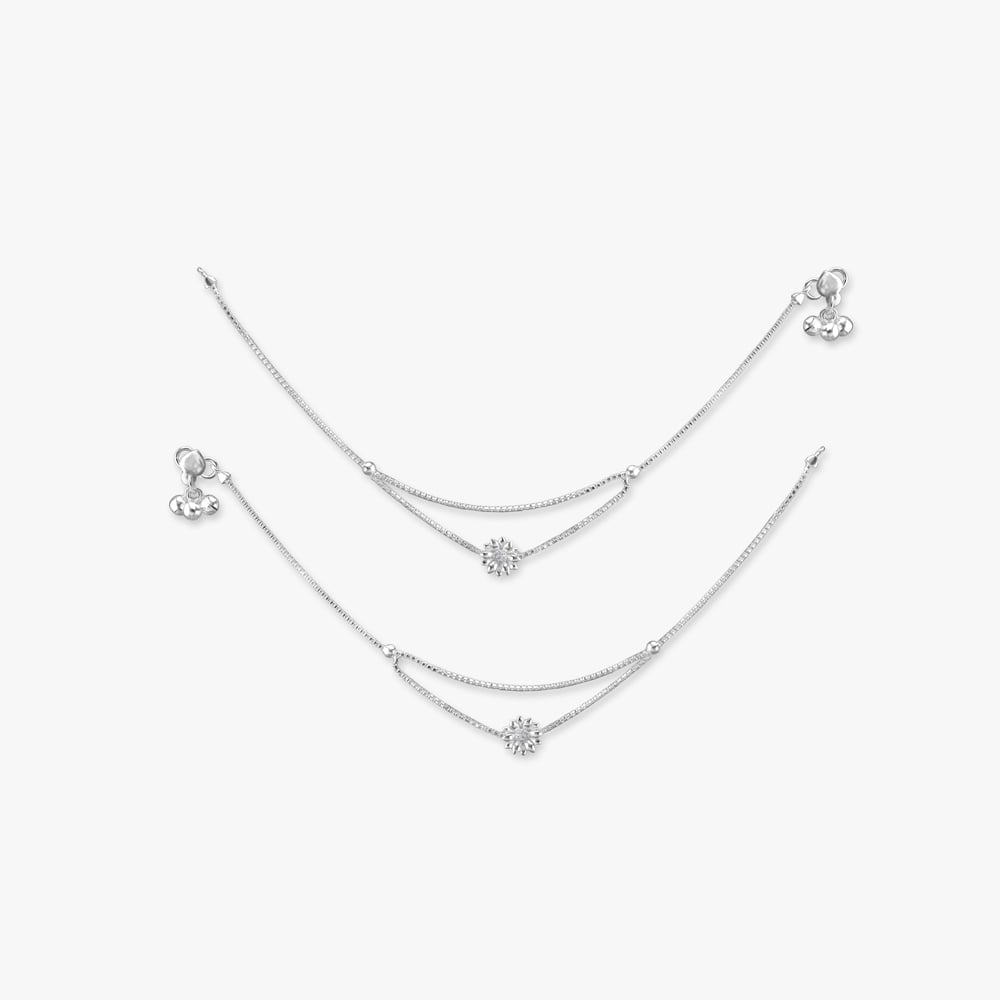 Sunray Sparkle Silver Anklet,,hi-res image number null