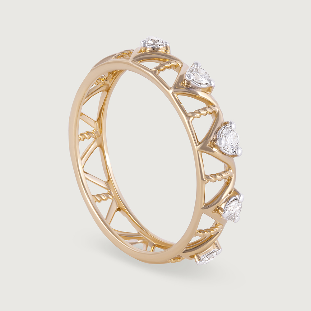 Artistic Arrow Gold & Diamond Finger Ring,,hi-res image number null