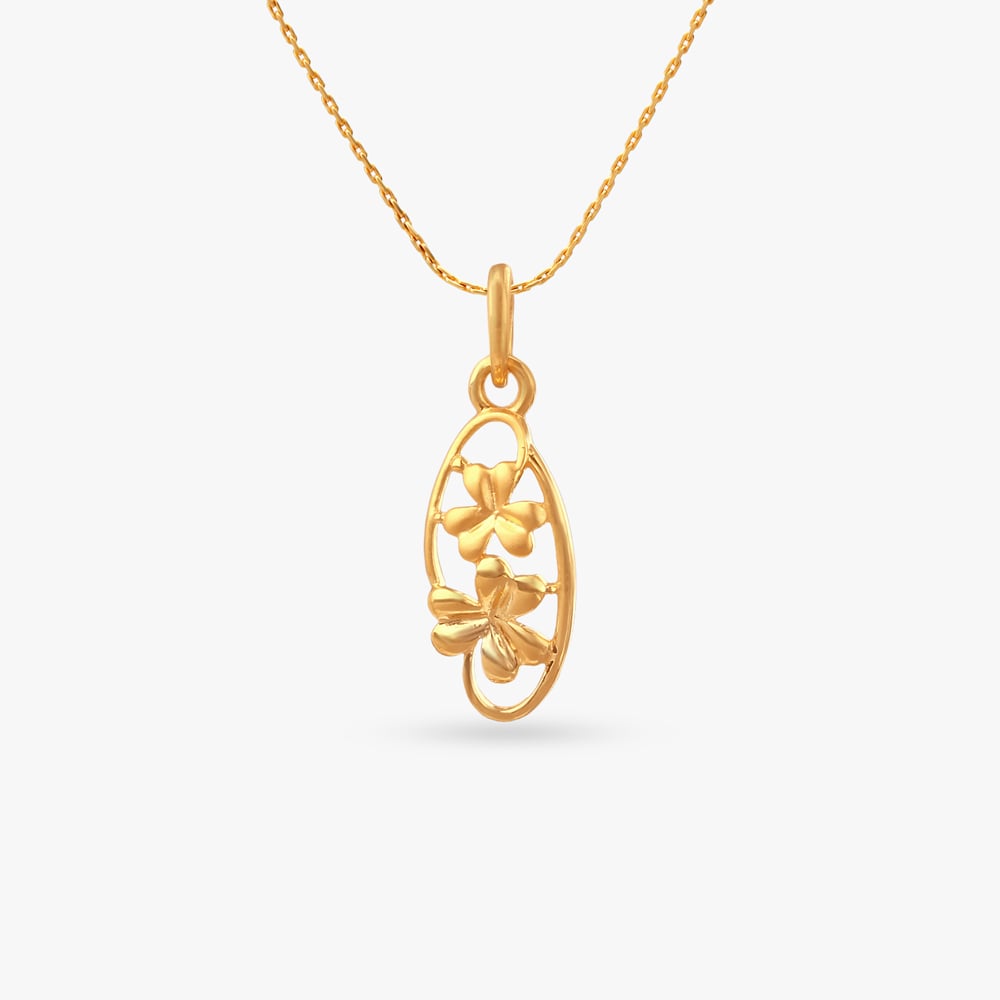 Bloom Frame Gold Pendant,,hi-res image number null