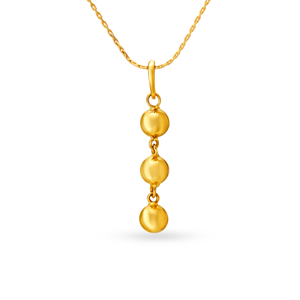 

Dainty 22 Karat Yellow Gold Bead Pendant