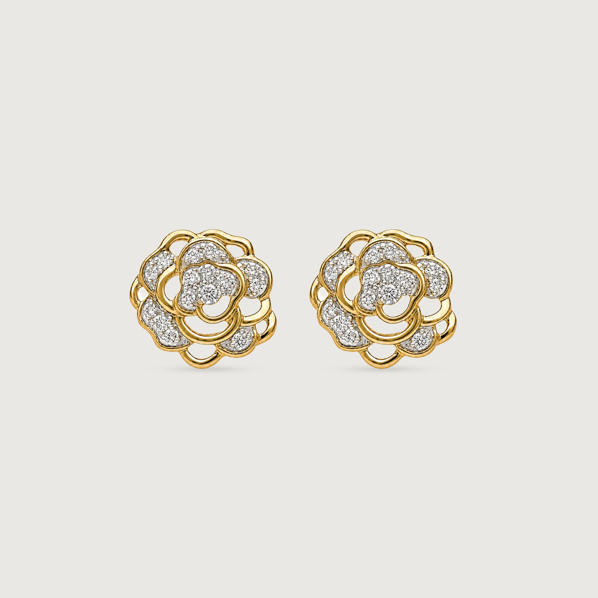 Layered Bloom Diamond Earrings,,hi-res image number null