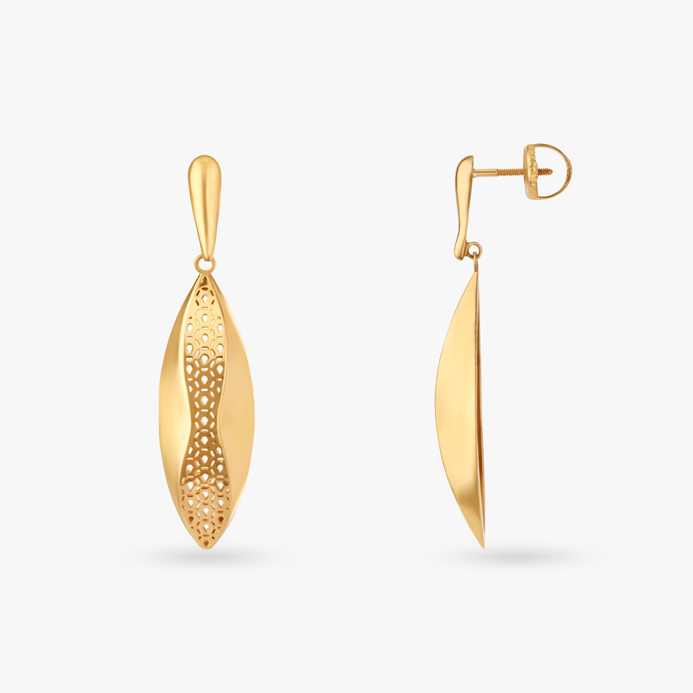 Contemporary Leaf Drop Earrings,,hi-res image number null