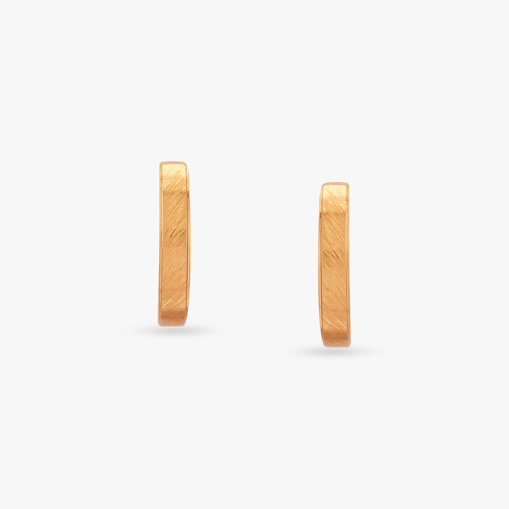 Matte Sweep Gold Hoop Earrings,,hi-res image number null