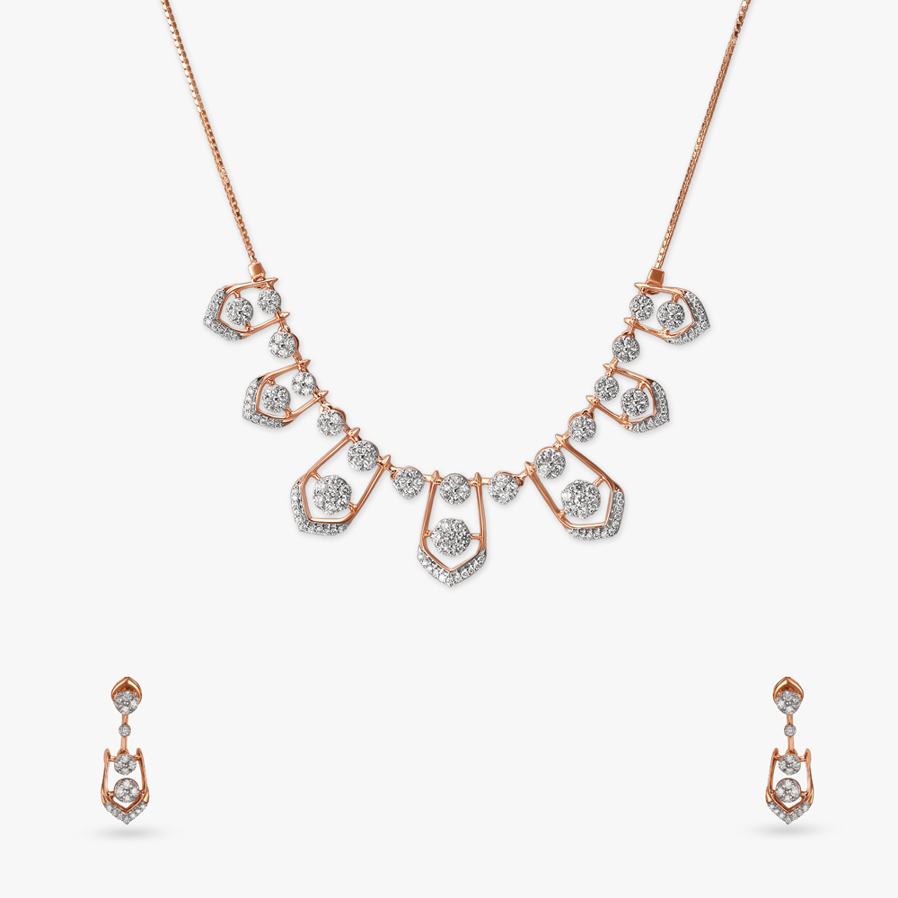 Sophisticated Sparkling Diamond Necklace Set,,hi-res image number null
