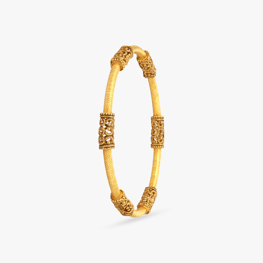 Swirling Heritage Gold Bangle,,hi-res image number null