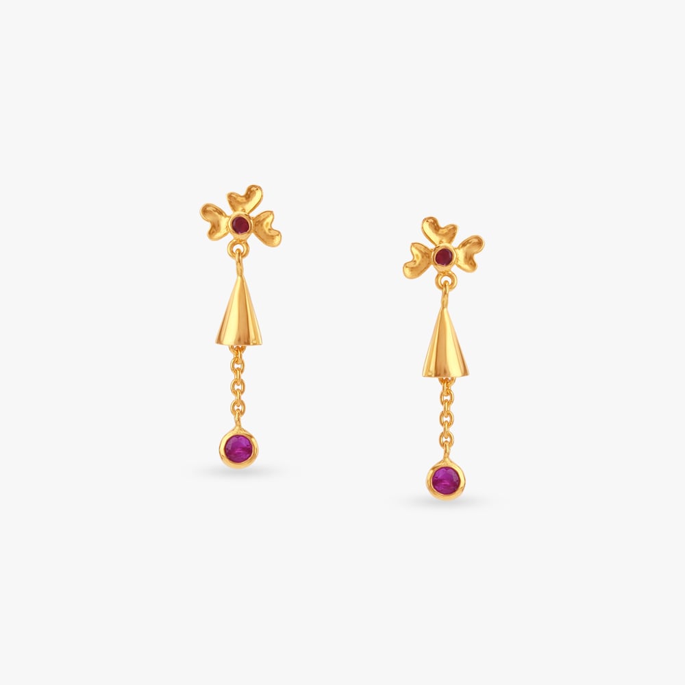 Ruby Cone Drop Earrings,,hi-res image number null