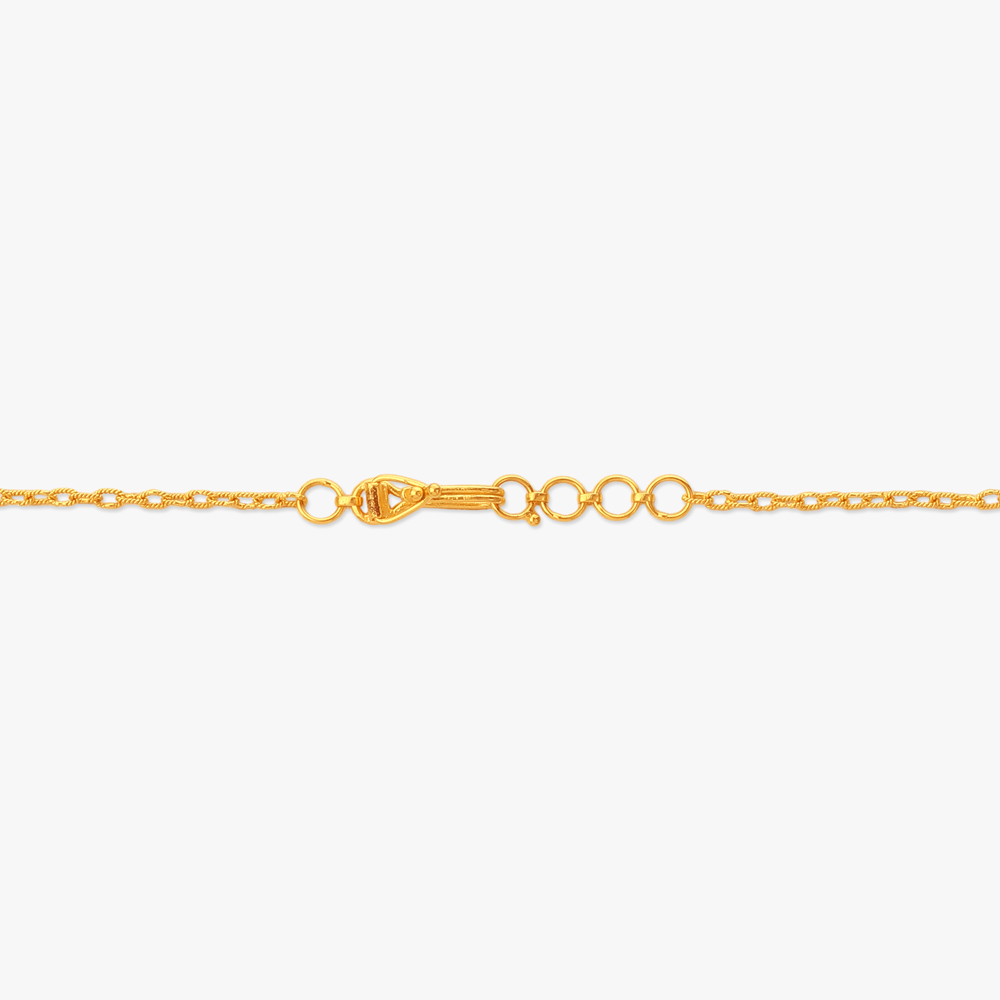 Floral Geometry Gold Pendant with Chain and Earrings Set,,hi-res image number null