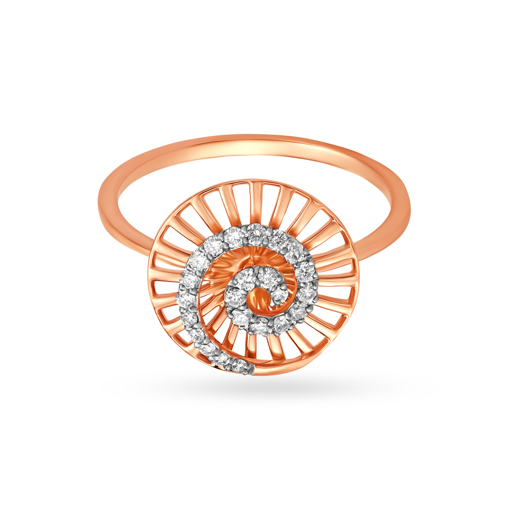 Spectacular Spiral Design Diamond Finger Ring,,hi-res image number null