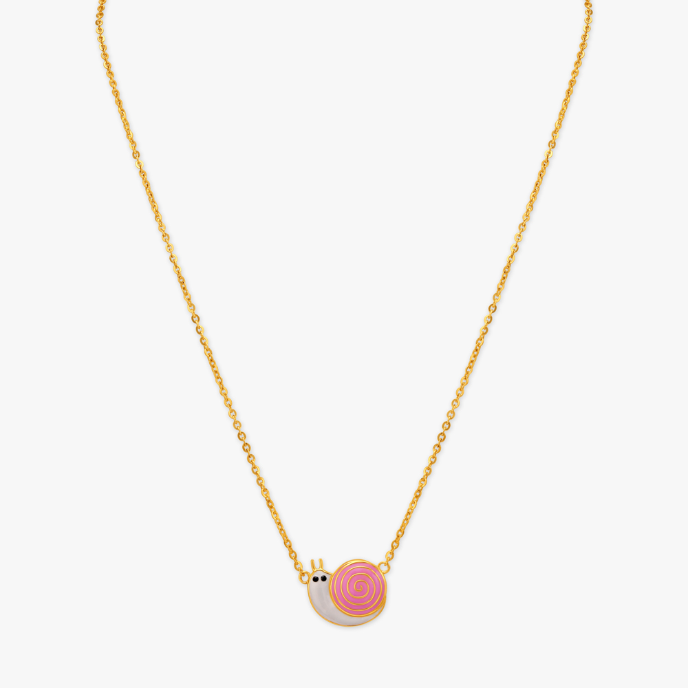 Serene Snail Pendant with Chain for Kids,,hi-res image number null