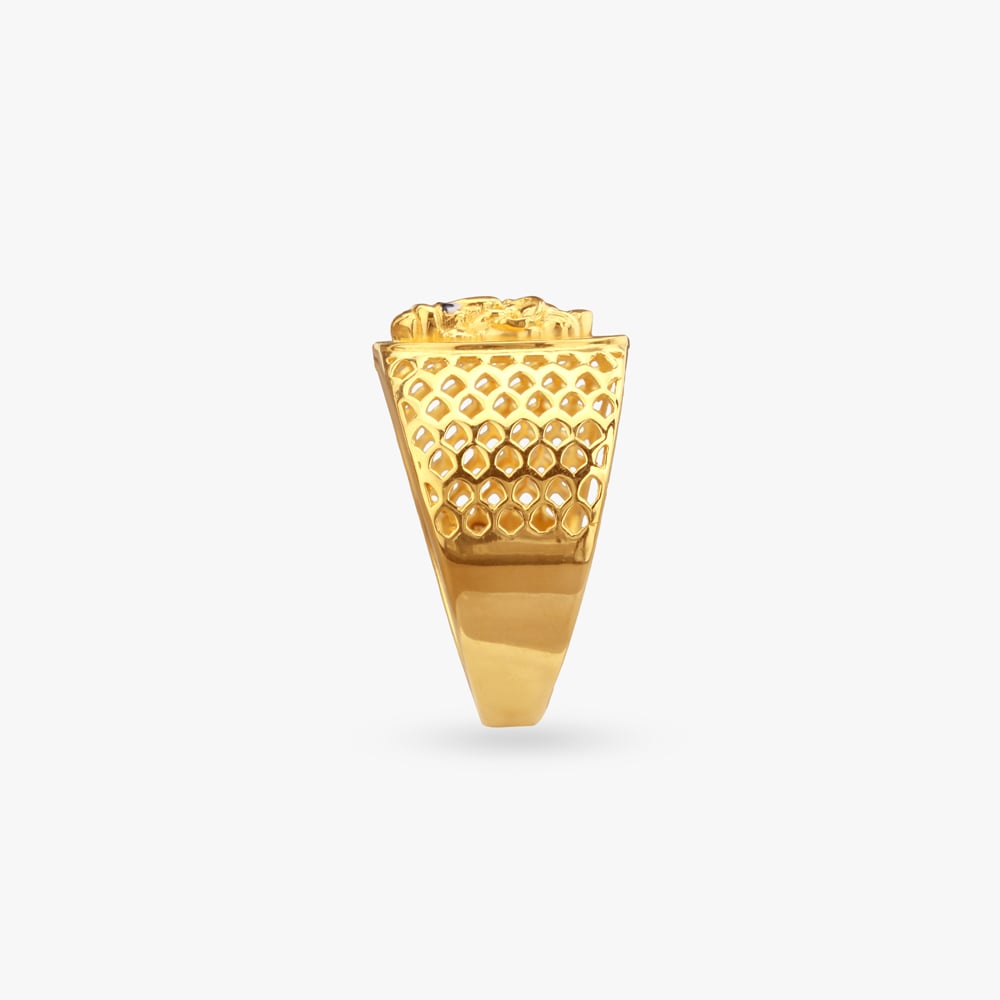 Divine Frame Gold Ring for Men,,hi-res image number null