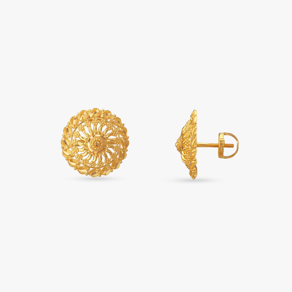 

Sunlit Petal Gold Stud Earrings