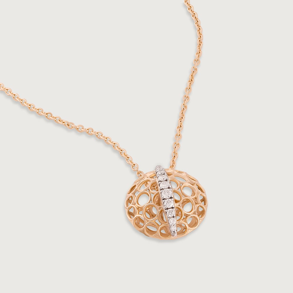 Porous Glow Gold & Diamond Pendant,,hi-res image number null