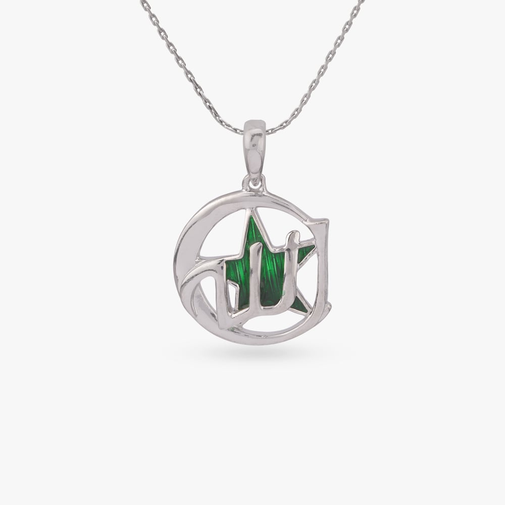 

Glimmer Crescent Silver Pendant