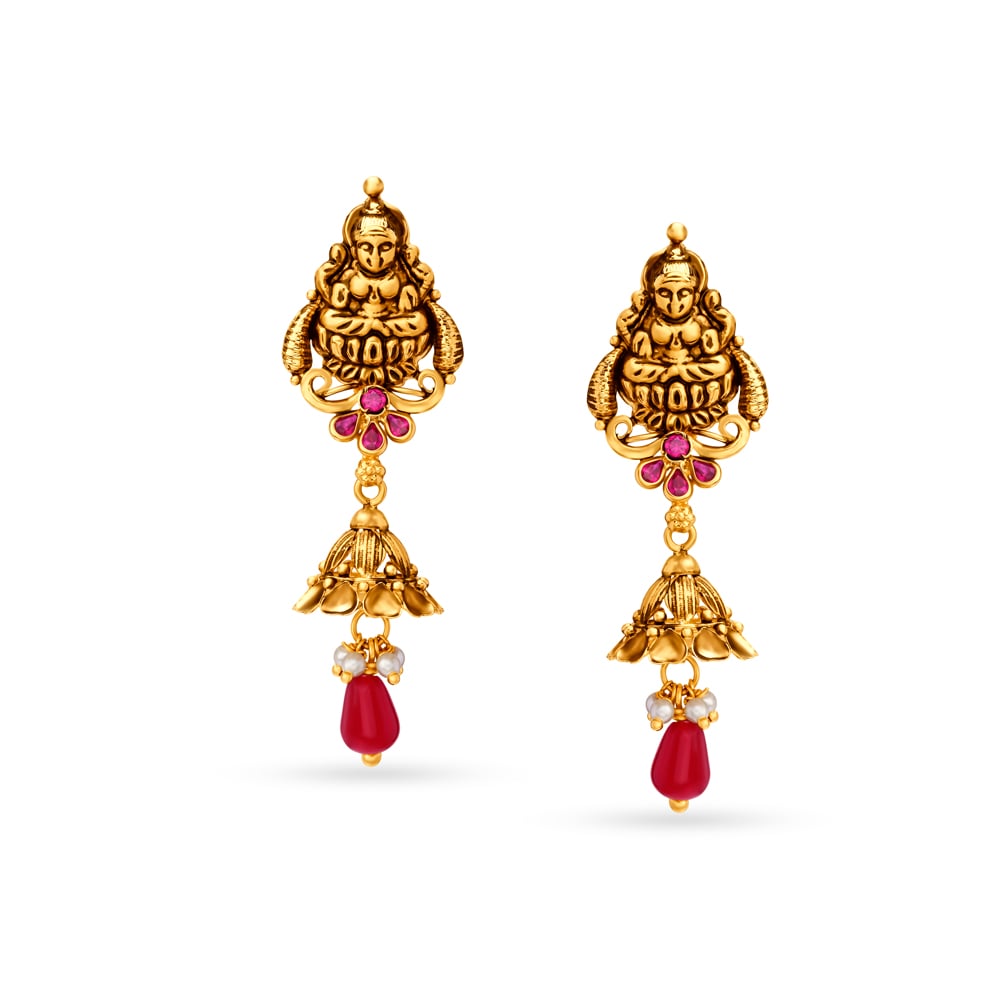 Traditional gold jhumka on sale designs from tanishq