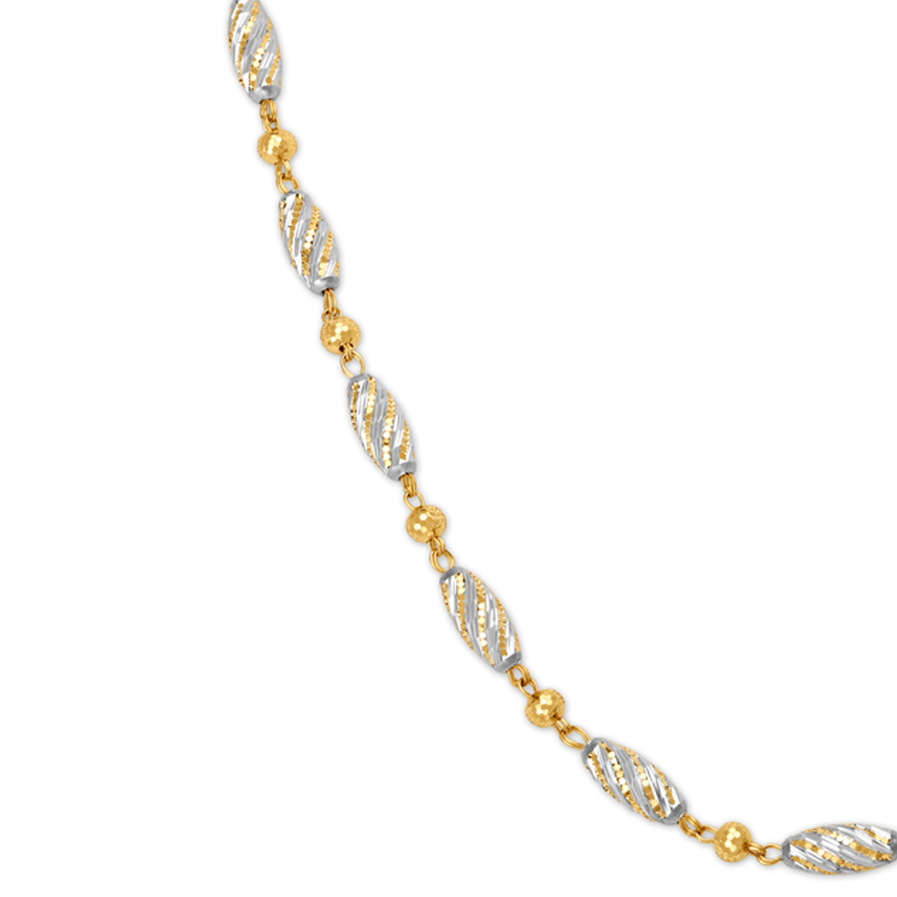 Oval Carved Hand Made Gold Chain,,hi-res image number null