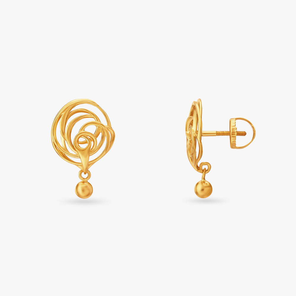 Spiral Gold Pendant and Earrings Set,,hi-res image number null
