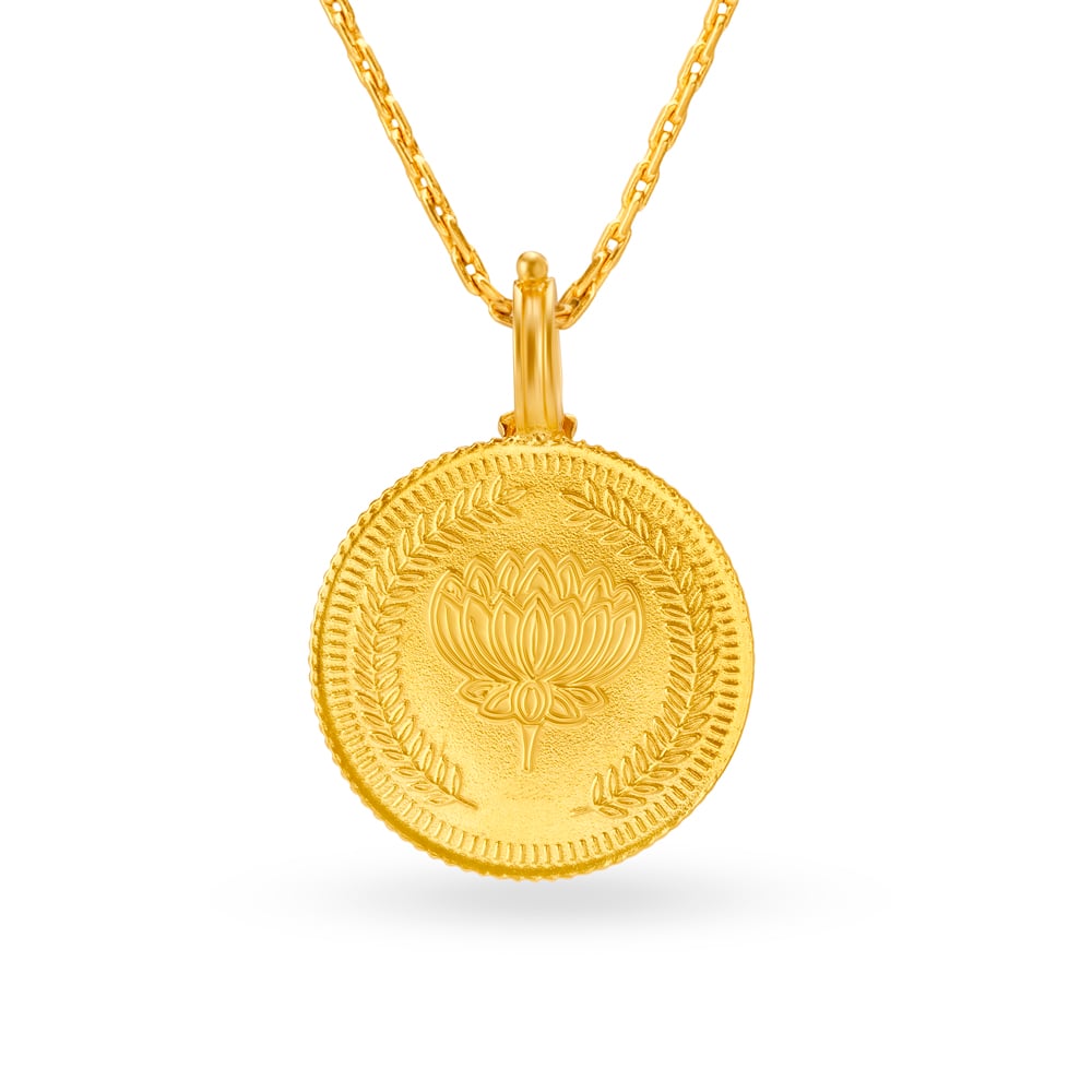 Devotional Gold Lakshmi Kasu Pendant,,hi-res image number null