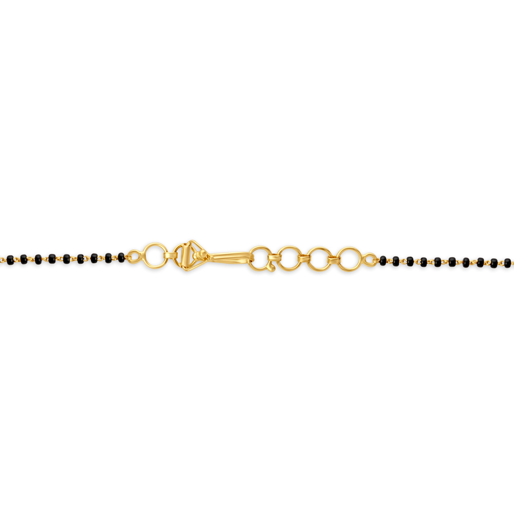Delicate Yellow Gold Carved Bead Mangalsutra,,hi-res image number null