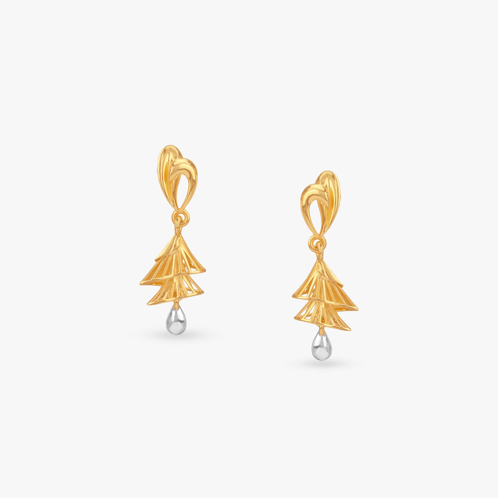 

Whisper Cascade Gold Jhumka Earrings