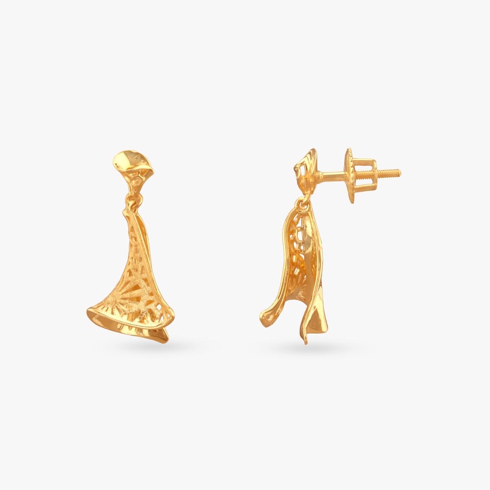 

Flared Bell Gold Drop Earrings