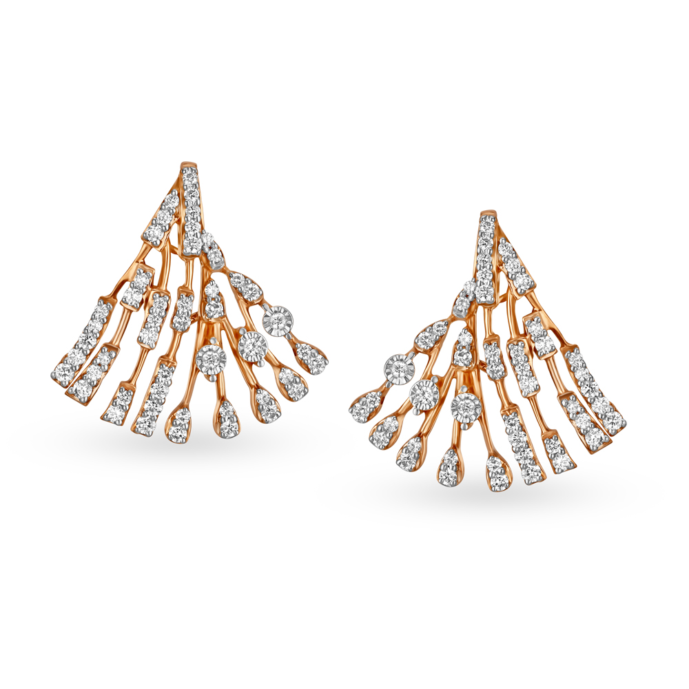 Eclectic Gold and Diamond Stud Earrings