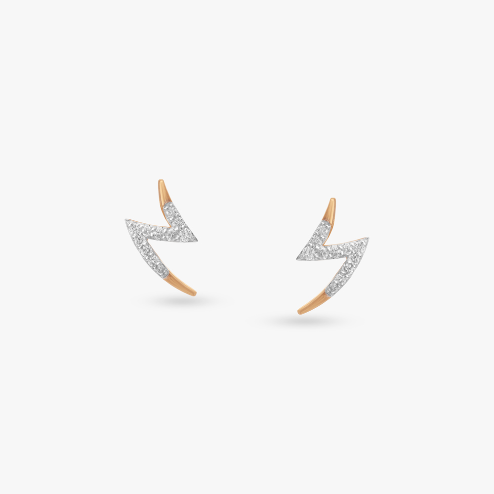 Crescent Triangle Diamond Stud Earrings,,hi-res image number null