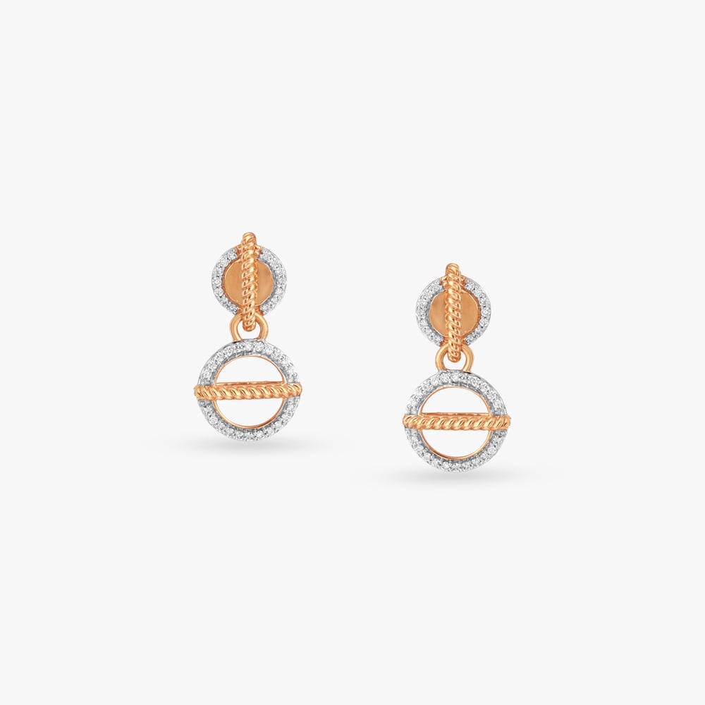 Halo Twist Diamond Drop Earrings,,hi-res image number null