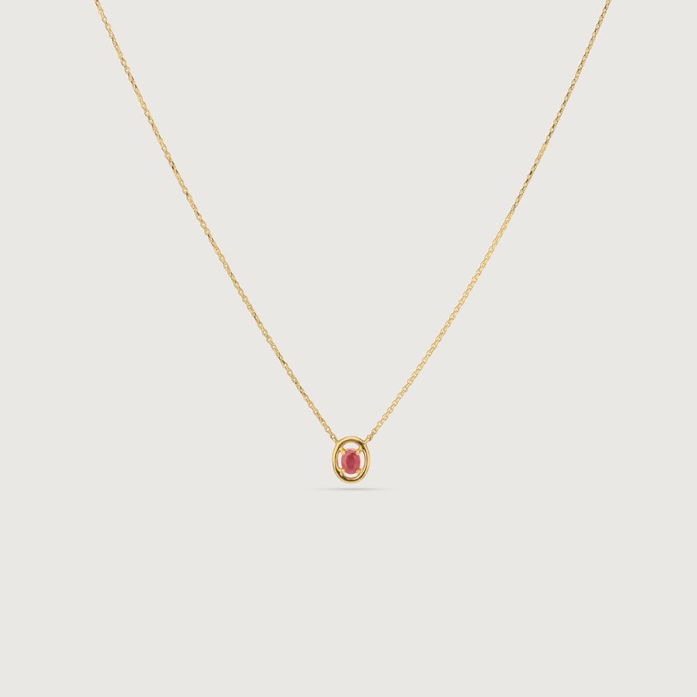 Vibrant Sleek Ruby Gold Necklace,,hi-res image number null