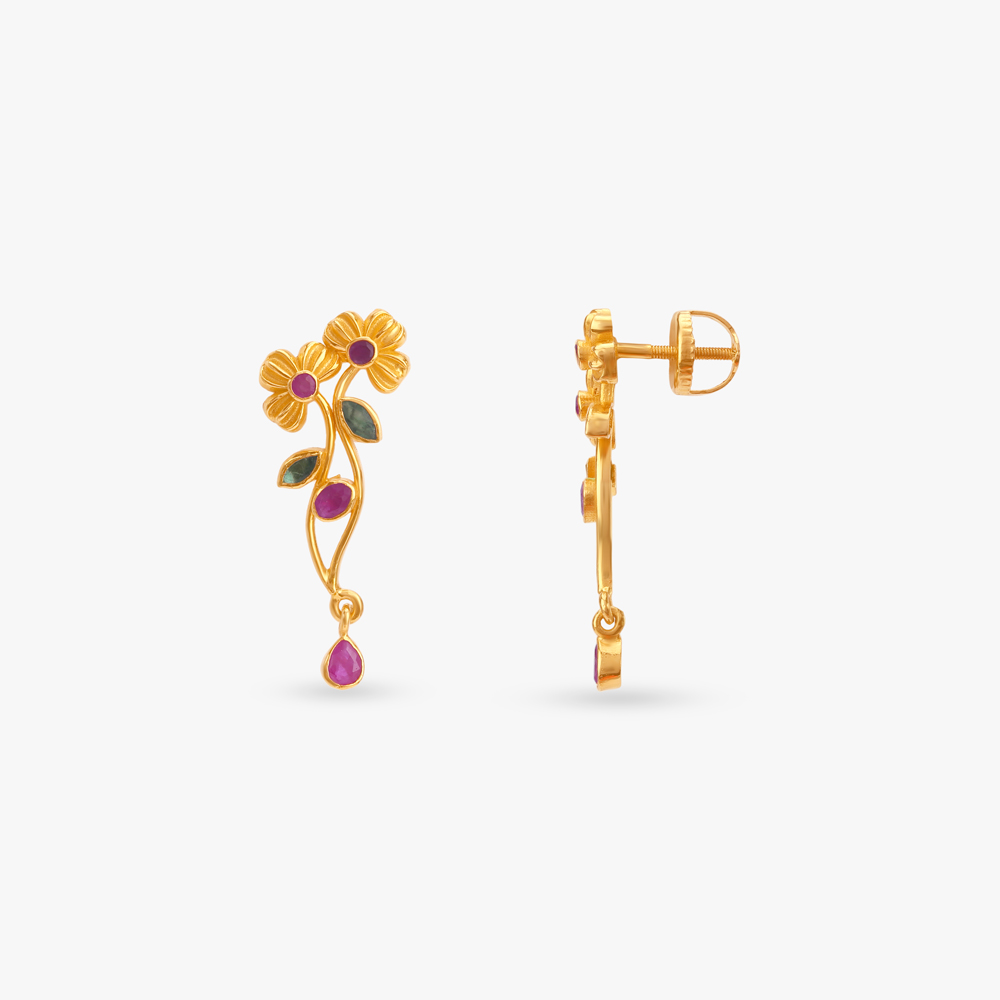 Vibrant Flower Drop Earrings,,hi-res image number null