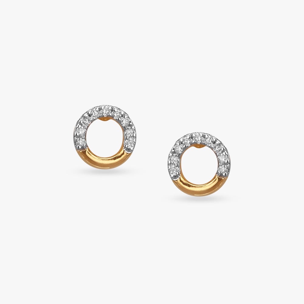 Twinkle Rounds Diamond Pendant and Earrings Set for Kids,,hi-res image number null