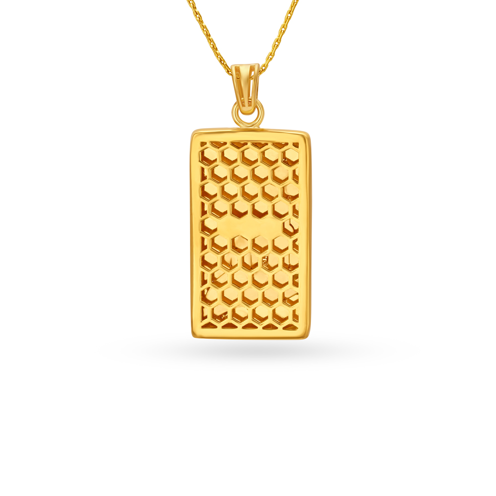 Islamic Symbol Engraved Gold Pendant,,hi-res image number null