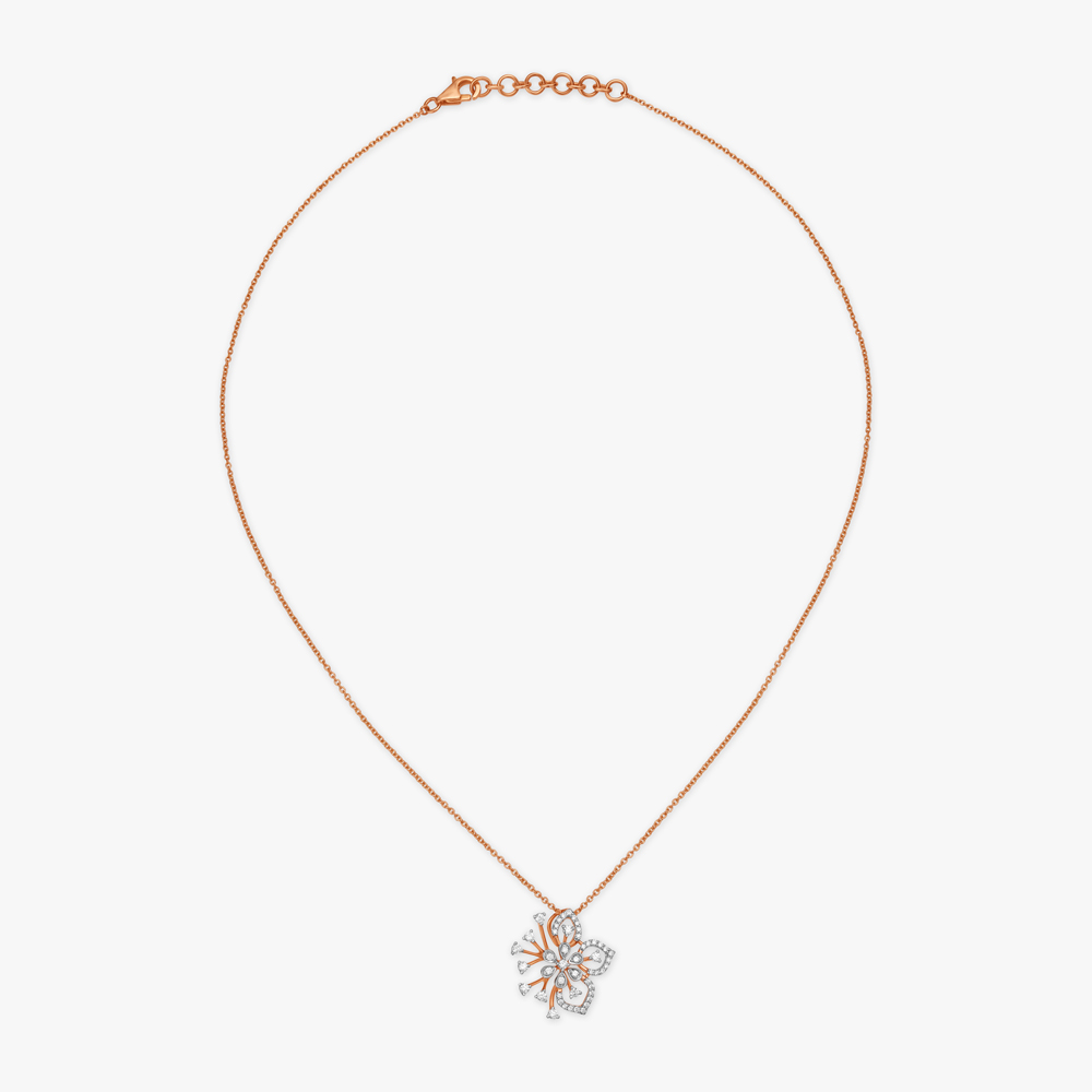 Delicate Flower Diamond Pendant with Chain,,hi-res image number null
