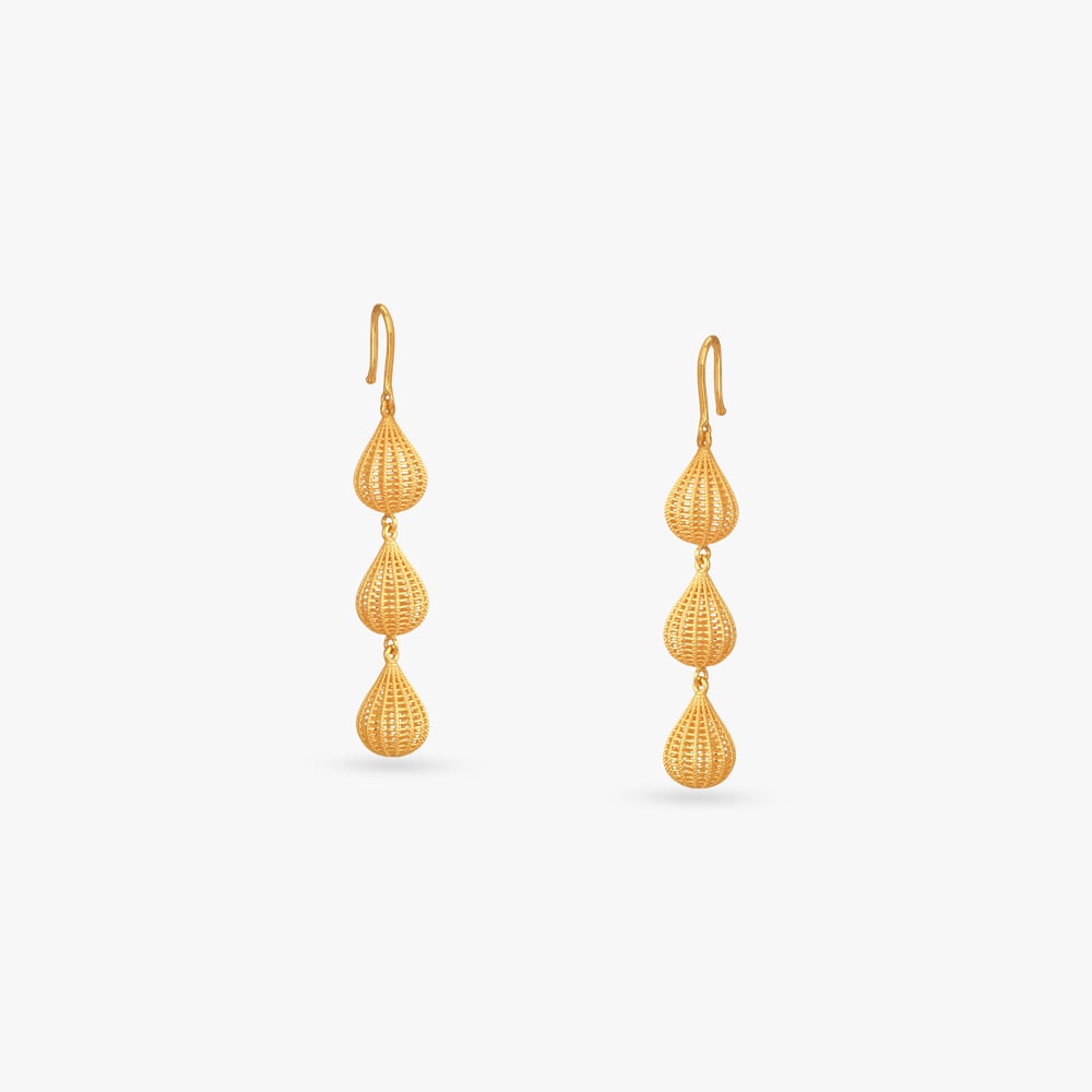 

Cascading Charm Gold Hoop Earrings