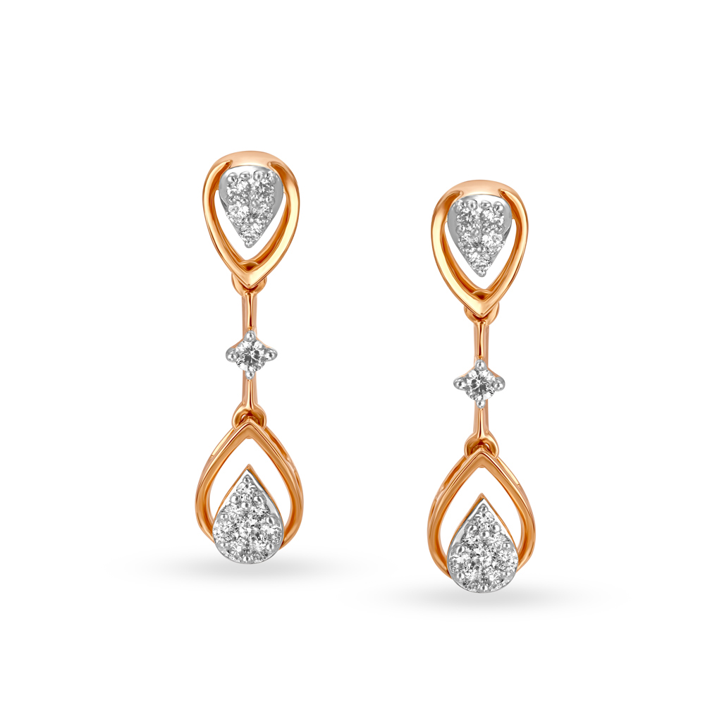 Ethereal Rose Gold And Diamond Teardrop Necklace Set,,hi-res image number null