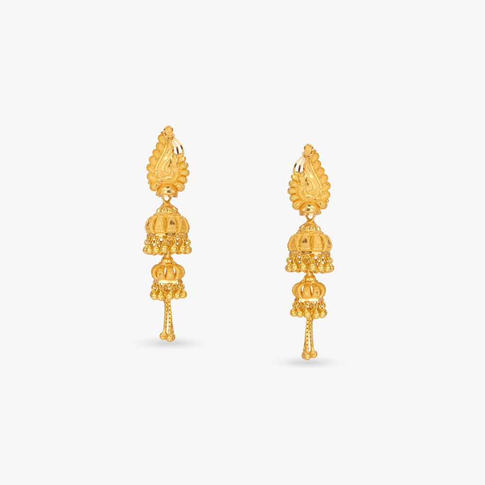 Paisley Jhumka Earrings,,hi-res image number null