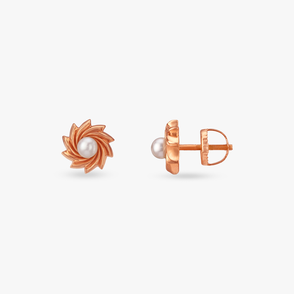 Spiralled Grace Gold Stud Earrings,,hi-res image number null