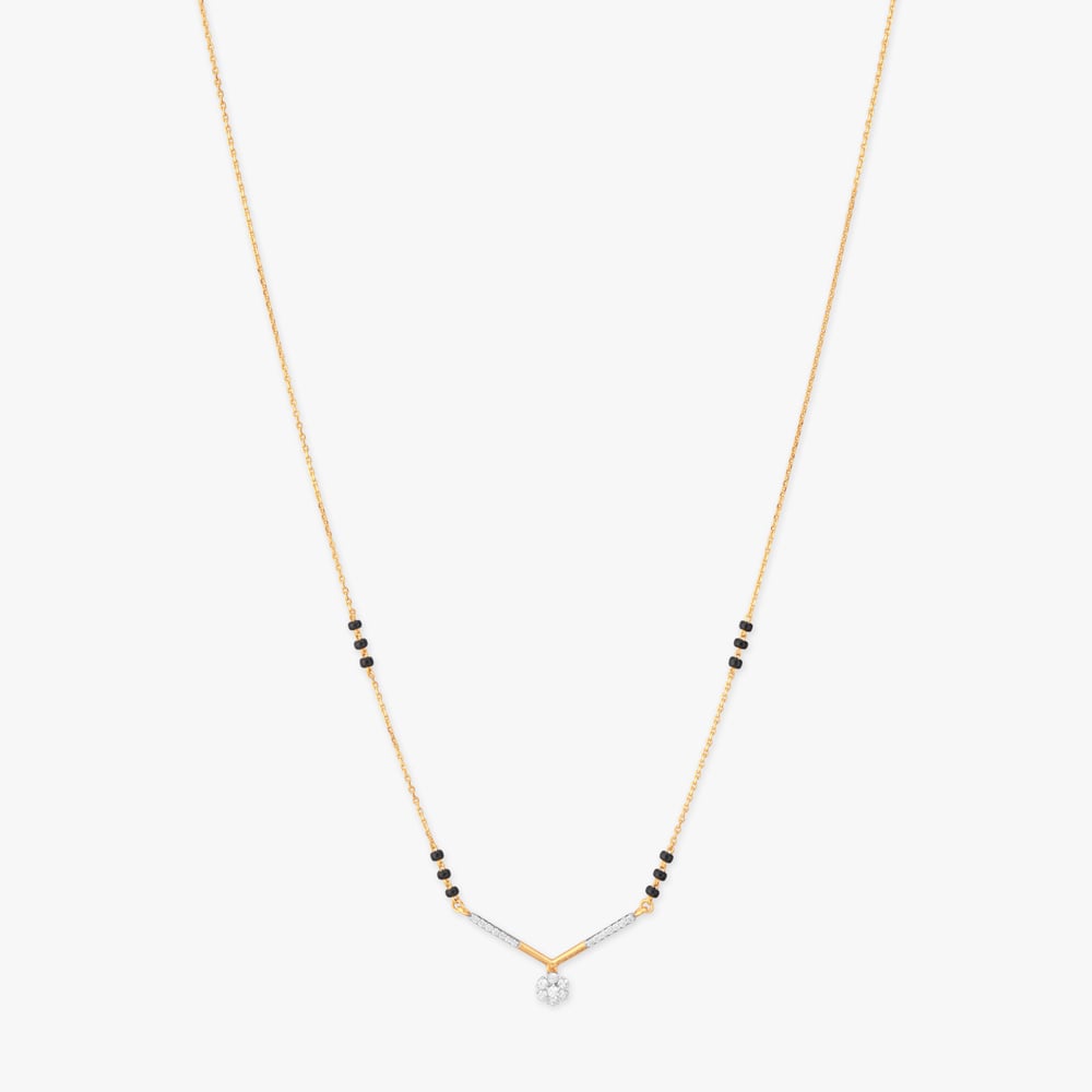 Angular Petal Diamond Mangalsutra,,hi-res image number null