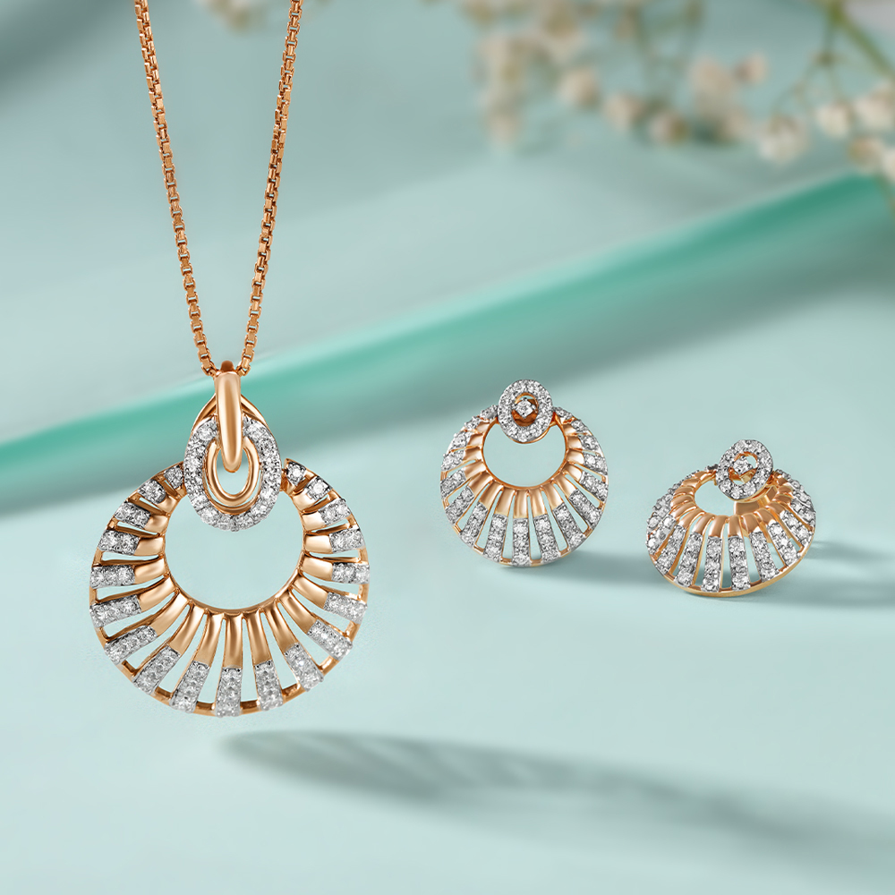 Classic Glam Diamond Pendant and Earrings Set,,hi-res image number null