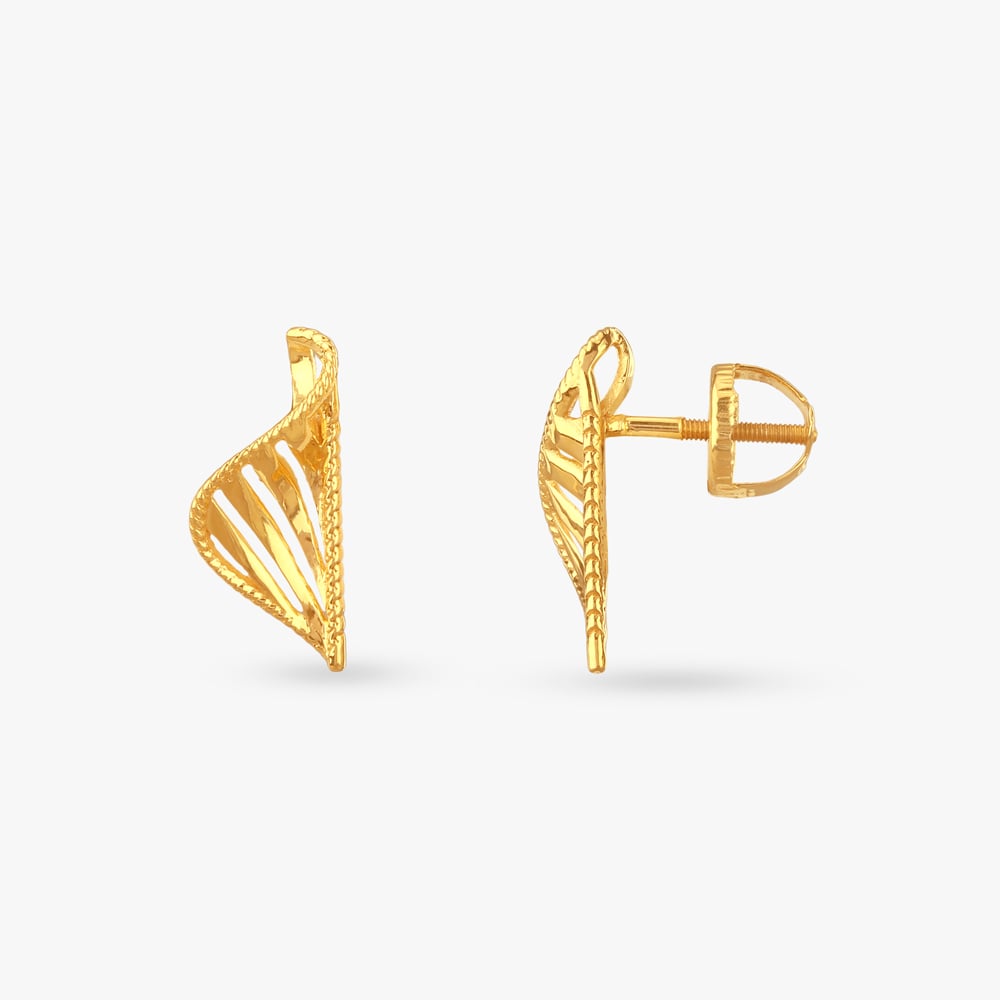 Sculpted Breeze Gold Pendant and Earrings Set,,hi-res image number null
